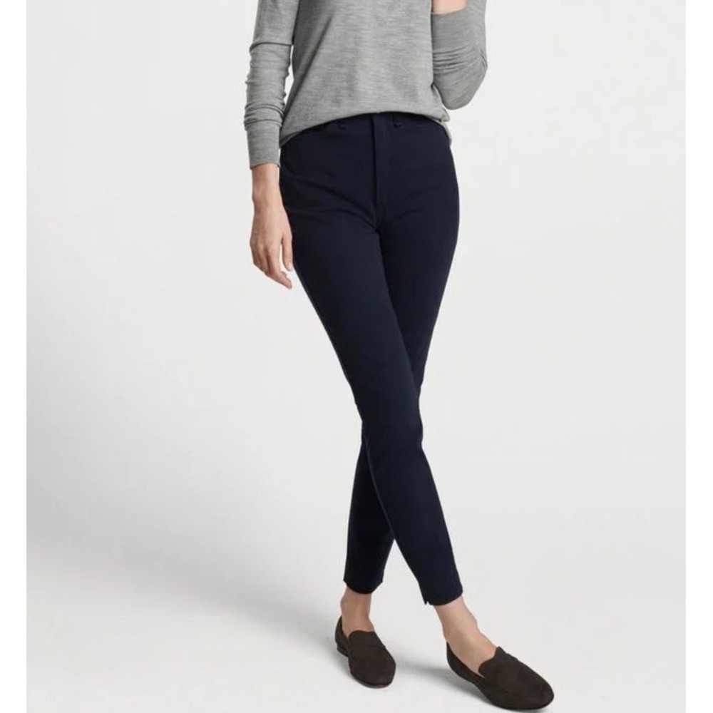 Peter Millar Navy Blue Cotton Modal Stretch 5-Pocket Pants Women's 10 LE0B46 EUC
